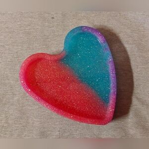 Heart-Shaped Blue, Purple, And Pink Tray